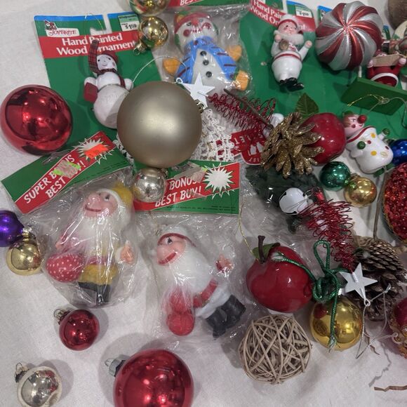Vintage 1980s Christmas Ornaments Bundle - Picture 2 of 5